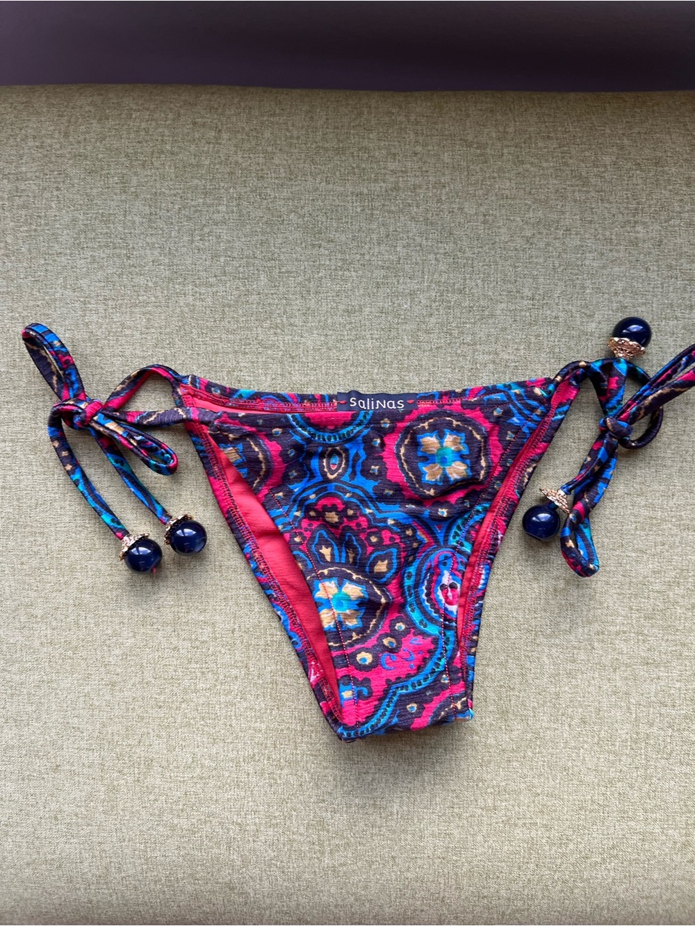 Salinas Vibrant Paisley Bikini in Pink & Blue - Picture 5 of 7